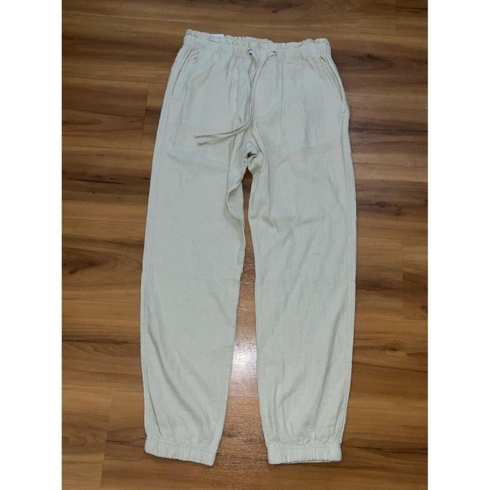 Womens NWT Social Standard Solstice Linen Blend Pull On Joggers Pants‎